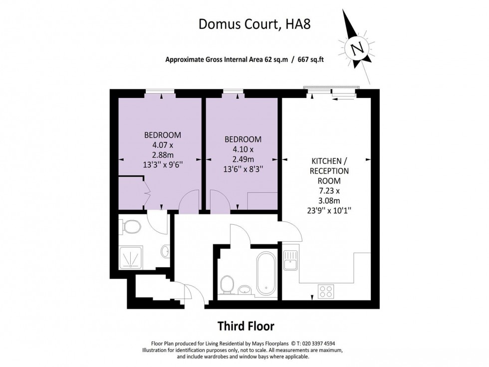 Floorplan for Domus Court, Fortune Avenue, Edgware